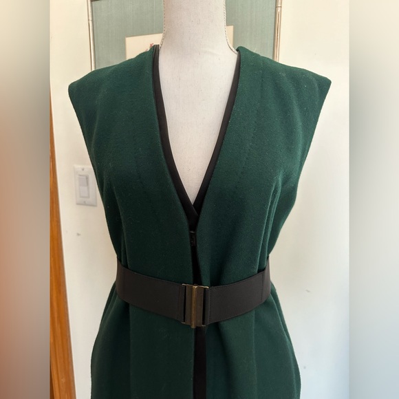 Dries Van Noten Green Wool Longline Vest Size 38 / 8 Excellent Condition - Picture 2 of 9